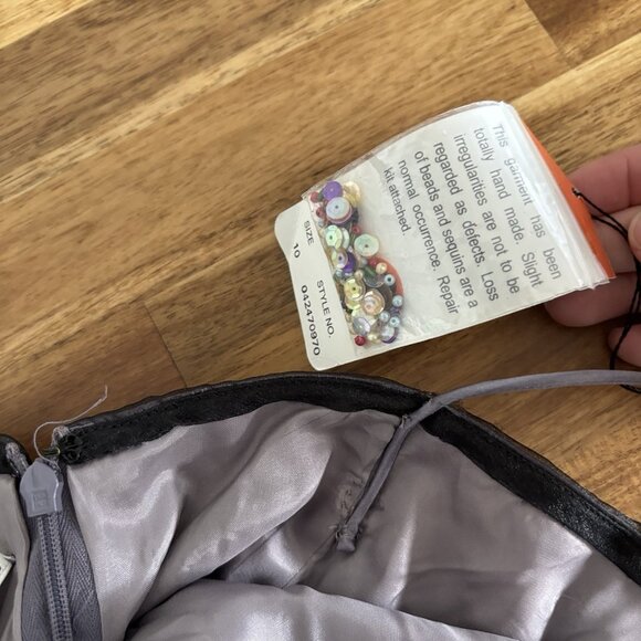 Vintage Papell Boutique Womens Beaded Maxi Dress Size 10 Fairy Y2K Whimsigoth - Picture 4 of 16